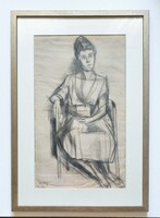 Szobotka Imre(1890-1961): Kubista női portré. Jelzett, datált:1922.