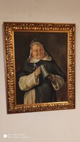 Laluk György: Szomjas barát olajfestmény 40x30 cm