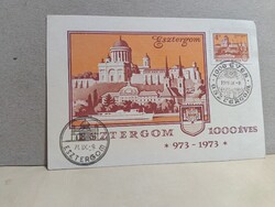 1000 éves Esztergom alkalmi levelezőlap - 973-1973 (alkalmi bélyegzéssel)
