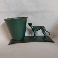 Antik Art Deco bronz agár szobor és asztali rendező