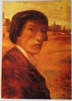 Képeslap, festmény, Gulácsy Lajos: Önarckép (P5)