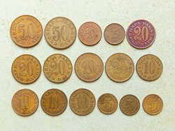 Jugoszlávia 16 db Különböző Érme 5 10 20 25 50 Para 1961-1982