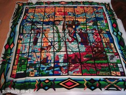 Vintage ,sorszámos , különleges, gyönyörű ,valódi silk kendő