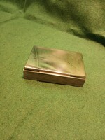 Régi ArtDeco stílusú,bordázott oldalú Alpaka cigaretta/kártyadoboz az 50es évekből