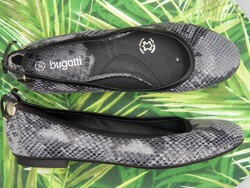 BUGATTI kívül-belül bőr kígyóbőrmintás balerina, 38/38,5 -ös, szinte új