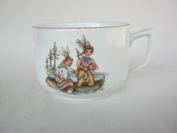 Indiános mese mintás gyerek porcelán bögre csésze retro csehszlovák
