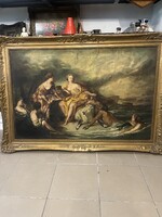 Monumentális 19. századi velencei festmény: Európa elrablása (Tiepolo után) – Pazar blondel keretben