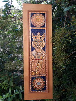 Nagy méretű tűzzománc falikép - Szent István és Gizella királyné, 50 x 15 cm
