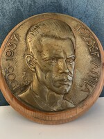 TŐRÖS GÁBOR 1934-2021, JÓZSEF ATTILA RÉZ FALIKÉP