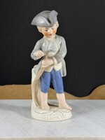 Antik Goebel fa faragó fiatal embert ábrázoló porcelán