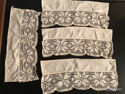 POLCCSÍK - 4 db - CSIPKE - 38 x 16 cm - KÉZIMUNKA - HIBÁTLAN