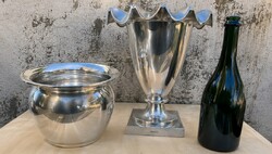 CHAMPAGNE CLUB - Vintage alumínium pezsgő- és borhűtő virágvázával – kivehető betéttel