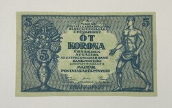 5 Korona 1919 - Osztrák-Magyar Bank - aUNC tartás (1 darab minimális hajtással)