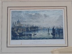 Antik London rézmetszet – 1817 (W. B. Cooke) aranyozott keretben