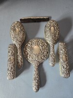 Antik angol sterling ezüst fésülködő (toalett) készlet – 5 darab – Birmingham – Broadway & Co.