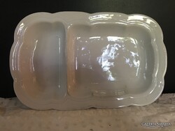 KÍNÁLÓ - 1920 ig gyártott - 68 dkg - MZ - PORCELÁN - 30 x 18 x 4 cm  - FÉNYES - HÓFEHÉR HIBÁTLAN