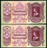 1930 100 Pengő sorszámkövető - hajtatlan, új