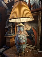ANTIK KÍNAI FAMILLE ROSE PORCELÁN LÁMPA 1900 KÖRÜL