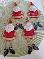 4 db fém Mikulás karácsonyfadísz / függődísz szett, mérete 23x10cm