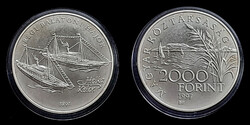 V 3646 Magyarország ezüst 2000 forint 1997 Régi balatoni hajók - Helka & Kelén