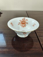 Antik Herendi Orange Nanking Bouquet mintás talpas fagyis kehely, savanyúságos tál