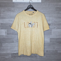 Lee Cooper drapp kőmosott hatású pegazus mintás férfi póló, L