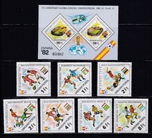 1982 Labdarúgó VB Gyönyörű Postatiszta Bélyegsor és Blokk