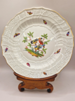 Antik meisseni tányér c1860 24cm madarak bogarak