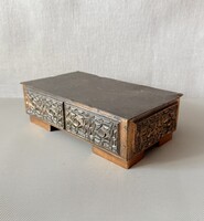 Rare! Szabó Gyula signed retro industrial art bronze/copper box (1013 g, 19.5 cm)