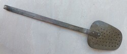 Régi konyhai szűrő kanál, palacsintalapát, 39 cm