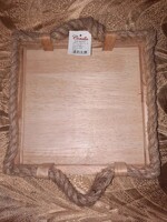Kötél füles fa tálca 25cm x 25cm ÚJ