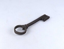 2A882 Antik nagyméretű különleges kovácsoltvas kapukulcs 1800-as évek eleje 18 cm