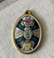 HERENDI PORCELÁN SIANG NOIR MEDÁL, FÜGGŐ