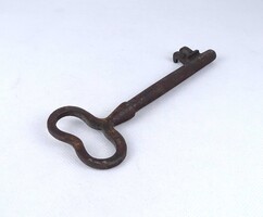 2A883 Antik nagyméretű különleges kovácsoltvas kapukulcs 1800-as évek 18.5 cm