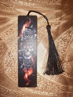 Könyvjelző bojtos koponya dark romance ÚJ