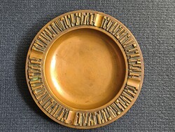 Régi bronz iparművészeti dísztál / hamutartó – 20 cm