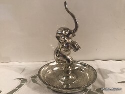 ÉKSZERTARTÓ - GYŰRŰTARTÓ - EZÜSTÖZÖTT - ANGOL - JELZETT - 11 x 8 cm -  TÖMÖR - CSAK TISZTÍTANI KELL