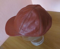 Régi vintage barna valódi bőr baseball sapka  Snapback  90-s évekből