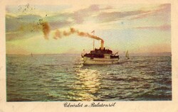 Képeslap: Hajók. Balaton.