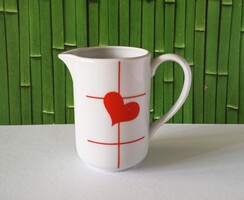 RETRO ALFÖLDI PORCELÁN SZÍVECSKÉS KIS KIÖNTŐ