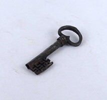 2A891 Antik különleges szögletes kovácsoltvas kulcs 1800-as évek 10.4 cm