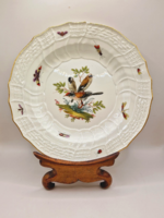 Antik meisseni tányér c1860 24cm madarak bogarak
