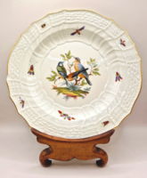 Antik meisseni tányér c1860 24cm madarak bogarak