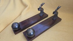 Bronz, fa fényképtartó szarvas figurával