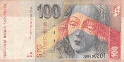 100  Korona   2001  Szlovákia    A képen látható állapotban