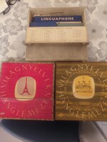 Angol, német és francia nyelvtanuló lemezkészlet, sérülésmentes lemezekkel