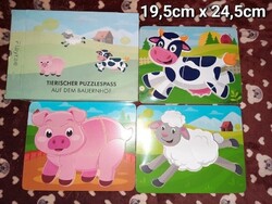3db-os állatos baba puzzle ÚJ