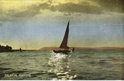 Képeslap: Hajók. Balaton 1928.