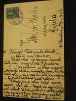 Fábry Zoltán /1897-1970/ író, a "Vándor", erotikus üzenete Molnár Blankának art deco lapon