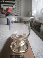 Vastag üveg kehely, asztalközép kínáló, gyertyatartó eladó!